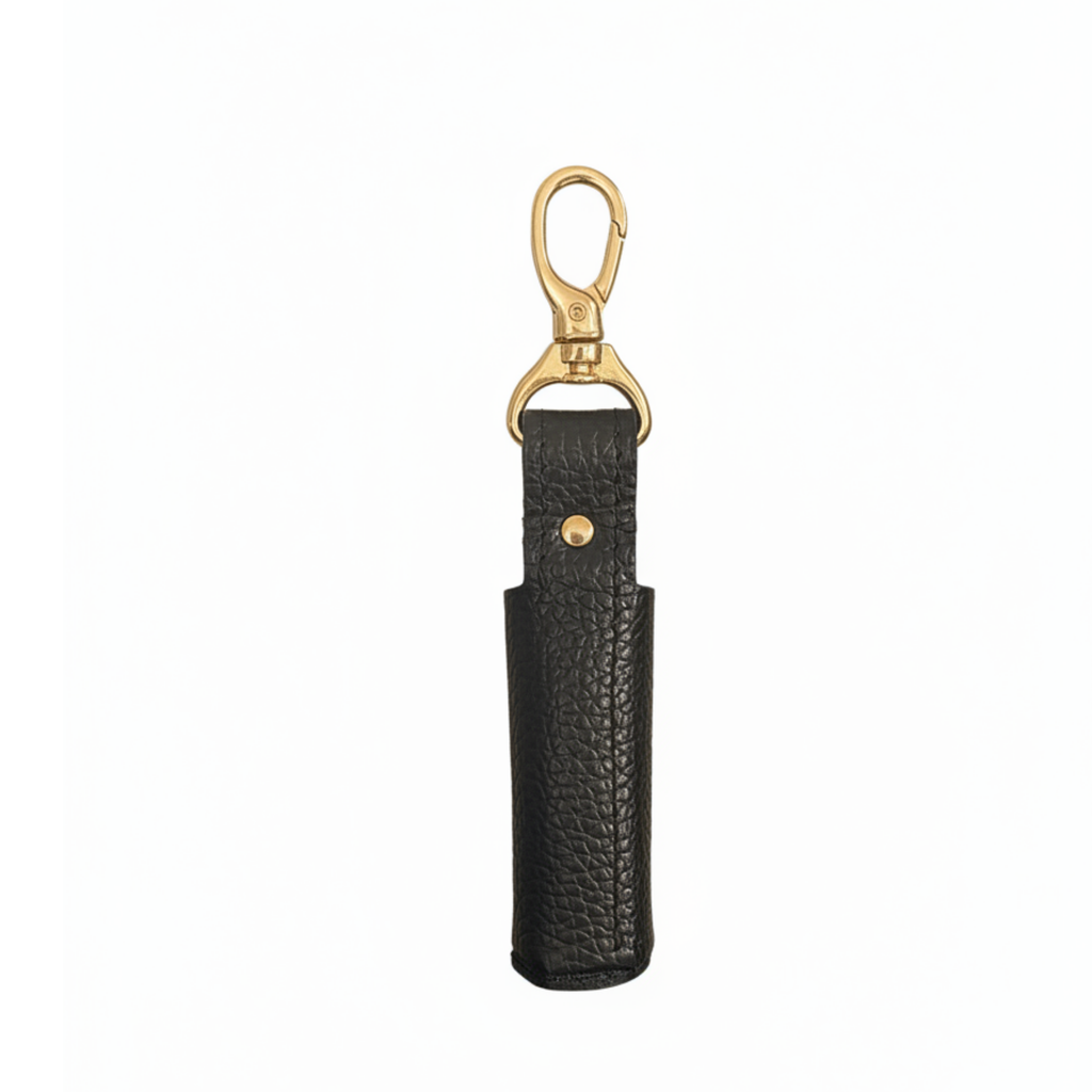 Leather Lipstick Holder with Zodiac Sign Charm