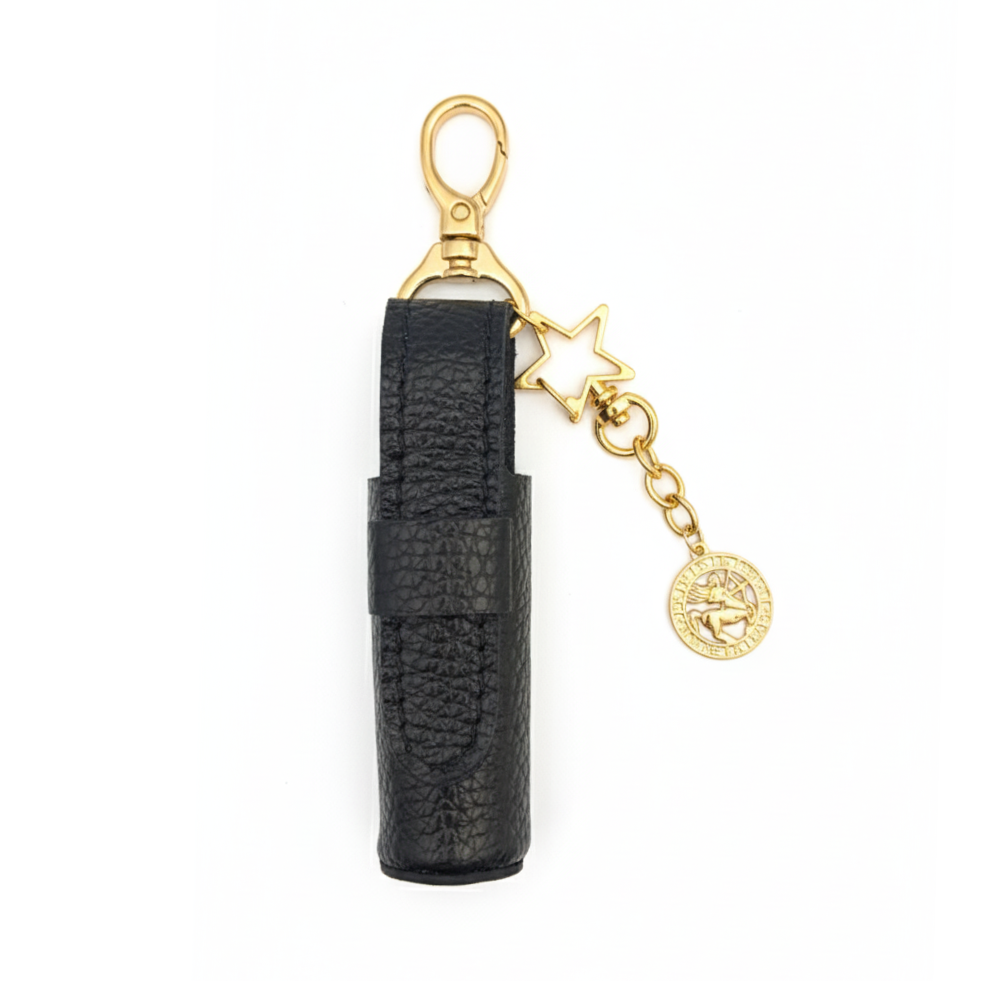 Leather Lipstick Holder with Zodiac Sign Charm